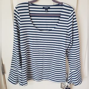 Chaps blue and white shirt